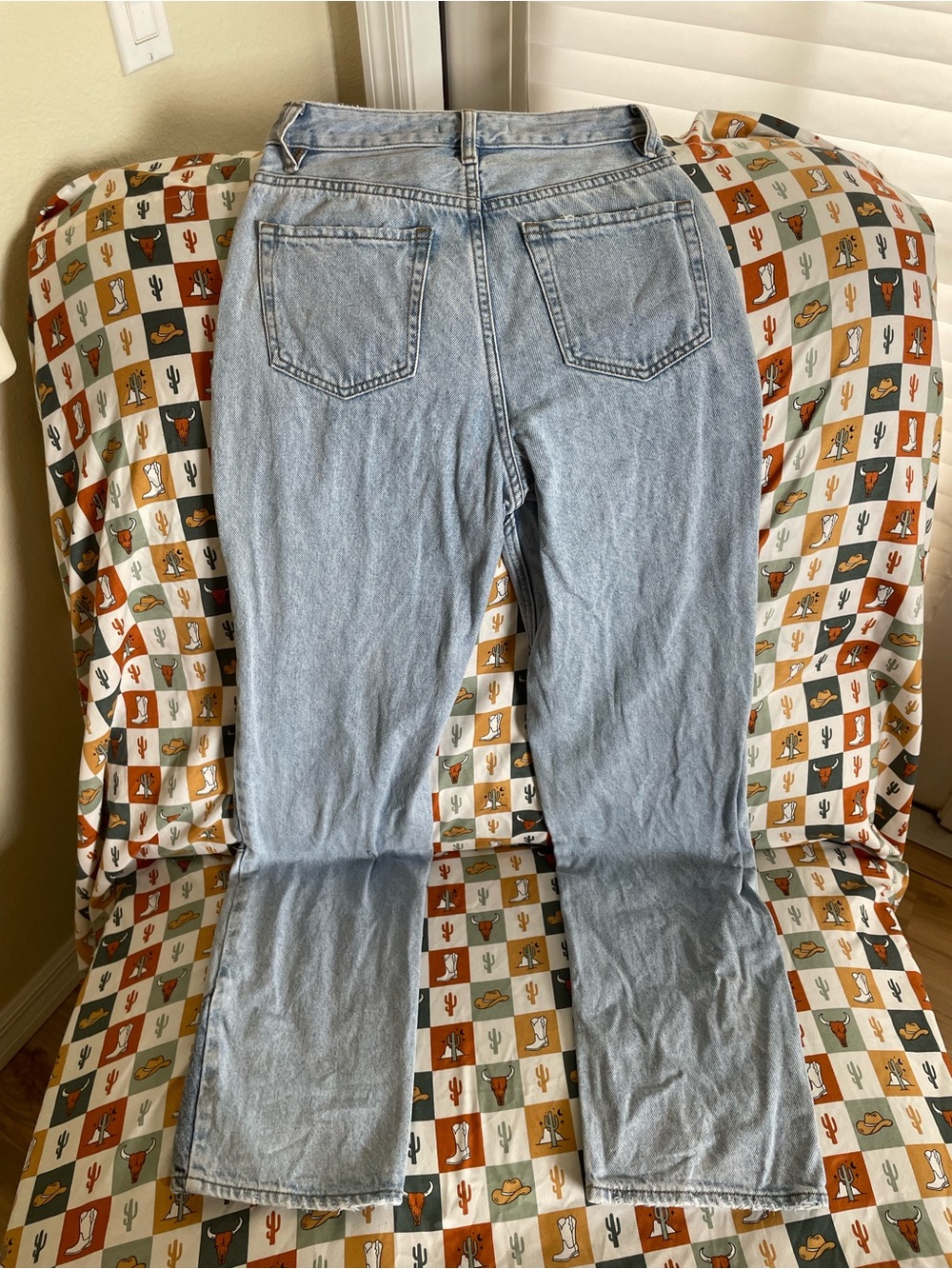 PacSun Women's Patchwork Light and Dark Blue 90’s Boyfriend Jeans - Picture 2 of 5